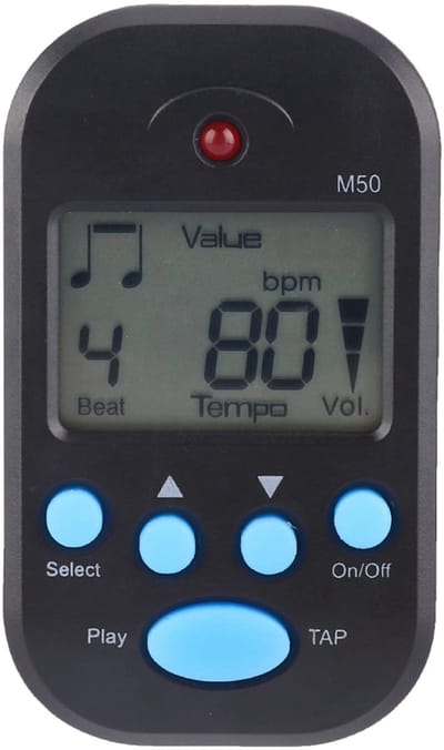 Allecto - Metronoom Mini - Draagbare Clip-on - Perfect voor Muzikanten - Compact en Handig - Digitale Beattempo - Geschikt voor Piano, Gitaar, Vio