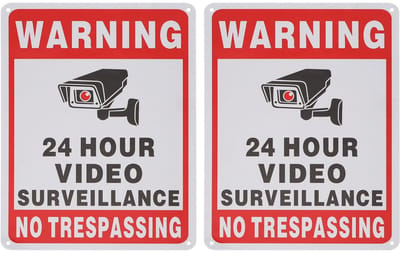 Dailygoods- Waarschuwingsbord Geen Trespassing - 2x Aluminium Teken - 10x7 Inch - Duurzaam & Roestvrij - Muurbevestiging - Reflecterende Coating - Veiligheidsbord