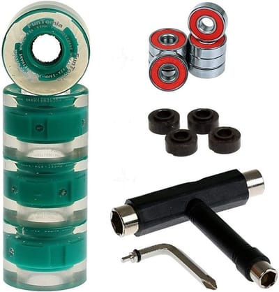 Set van 4 LED Skateboard Wielen 59mm 82A met ABEC-9 Lagers en T-Tool