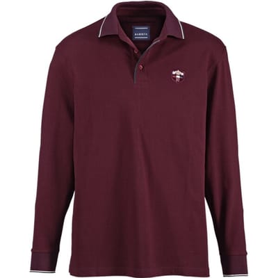 Babista herren Poloshirt Met Lange Mouwen - 48 - donkerrood - Plus Size