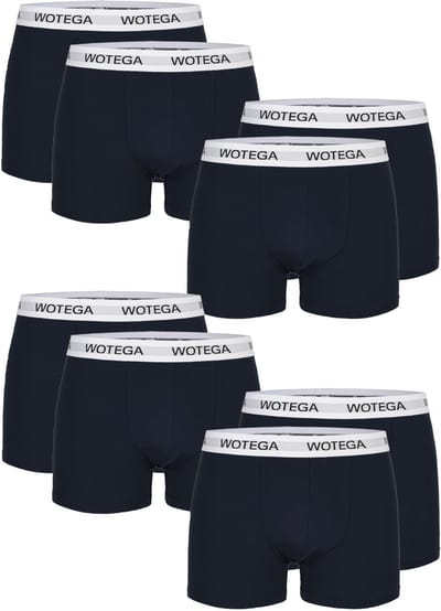 WOTEGA Heren Boxershort Joe – Slim Fit – Katoen Stretch – Donkerblauw – 8-pack