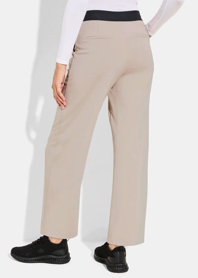 Jersey vrijetijdsbroek met biesjes - beige - Gr. 19 van Goldner Fashion