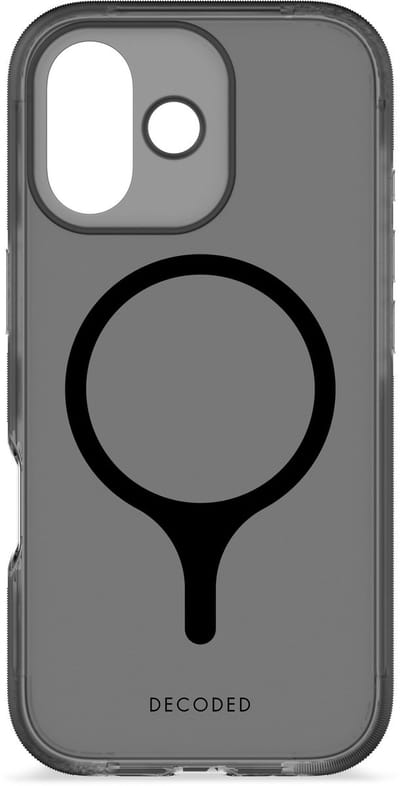 DECODED Clear Frosted Hoesje Geschikt voor iPhone 17 - Anti-Yellowing - 100% Gerecycled Materiaal- Geschikt voor MagSafe - Doorzichtig Hoesje – Zwart