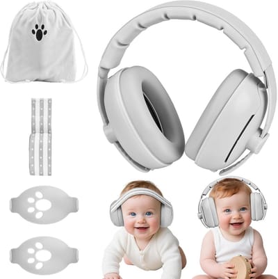 Baby Hoofdtelefoon met Ruisonderdrukking - Gehoorbescherming voor Reizen, Slaap & Lawaaierige Omgevingen - Verstelbare Babyfone met Hygiënische Oorkussens - Draagtas Inbegrepen