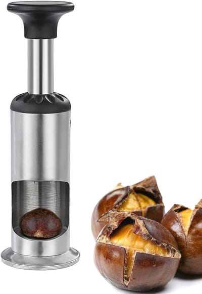 Chestnut Cracker, 304 RVS Kastanjeschiller met Ergonomisch Ontwerp, Keukenhulpmiddel voor Eenvoudig Openen van Kastanjes en Noten