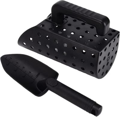 Dailygoods- Metaaldetectorschop Lichtgewicht - Multifunctionele Zeef - Zandzeef Scoop Tool - Ronde Gaten - Inclusief Schop Cover - Hoogwaardige ABS Materialen - Metaaldetector