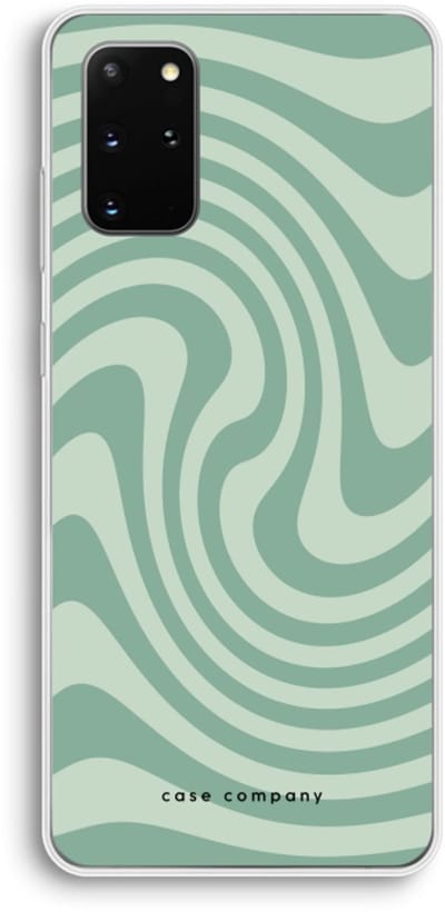 Case Company® - Hoesje geschikt voor Samsung Galaxy S20 Plus hoesje - Swirl Groen - Soft Cover Telefoonhoesje - Bescherming aan alle Kanten en Schermrand