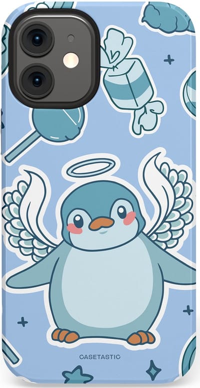 Casetastic Hoesje Geschikt voor Apple iPhone 12 Mini - Stijlvolle Beschermende Duo-layer Case - Pinguin vleugels