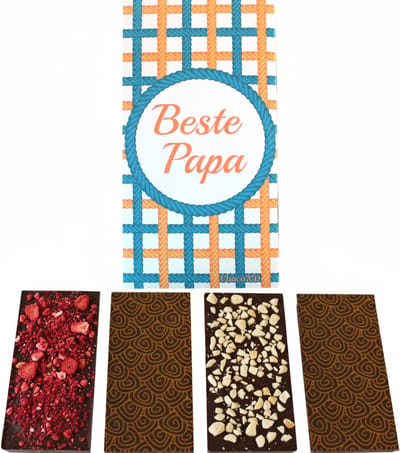 Vaderdag Puur Chocoladecadeau - Fairtrade Chocola kado voor Papa - Beste papa gift - Cadeau voor hem - Father's day brievenbus pakket
