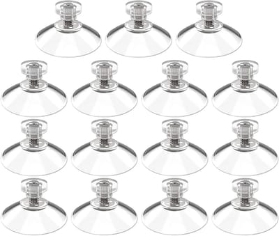 15 Stuks Zuignap Schroefhaken voor Glas, 43mm Transparante Zuignappen met M4 Draad, Ideaal voor Ramen, Auto en Thuisgebruik