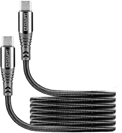 A-DAPT® USB-C naar USB-C kabel 2m - PD 60W snelladen - 480Mbps dataoverdracht - Zwart