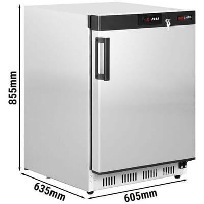 GGM Gastro Mini Lagertiefkühlschrank Edelstahl PREMIUM - 200 Liter - mit 1 Tür - Innenseite der Tür aus Kunststoff