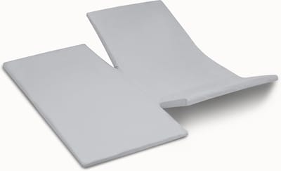 YOON hoeslaken katoensatijn dubbele split zilvergrijs - 160x200 cm - GOTS gecertificeerd 100%