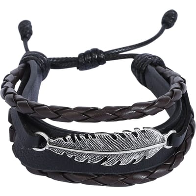R.E.D. by EMP Kunstlederen armband - Feather - bruin-zwart