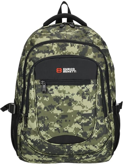 Enrico Benetti Santa Cruz Laptoprugzak 17 inch, 33L - 62038 - Groen Camouflage