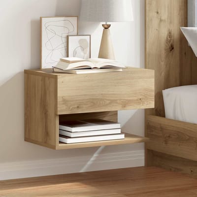 vidaXL - Nachtkastjes - 2 - st - wandgemonteerd - artisanaal - eikenkleur