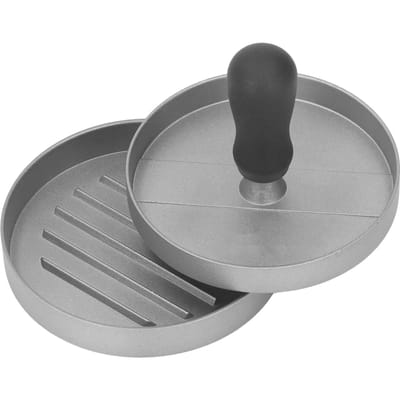 Ronde Hamburgerpers Patty Maker Aluminiumlegering Burgerpers Pattyvorm voor Vlees Rundvlees Camping 12cm gray