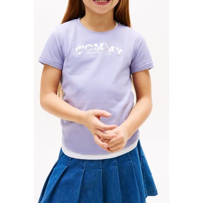 Tommy Hilfiger Girls Tommy Foil Tee Ss Periwinkle Dusk Maat: 14 | T-Shirts Outlet | Unisex