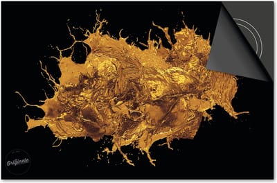 Inductie beschermer 60x60 - afdekplaat inductie mat - Dietrix Kookplaat beschermer - Exclusief - Black en Gold - Gouden Splash Verf