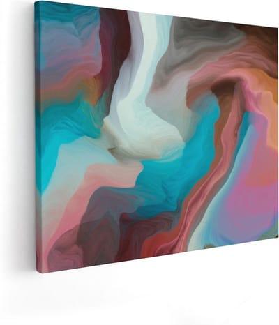Artaza Canvas Schilderij Abstracte Kunst - 50x40 cm - Muurdecoratie Woonkamer - Wanddecoratie Roze - Kamer Accessoires