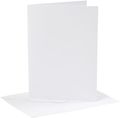 Kaarten en enveloppen, afmeting kaart 12,7x17,8 cm, afmeting envelop 13,3x18,5 cm, 230 gr, wit, 4 set