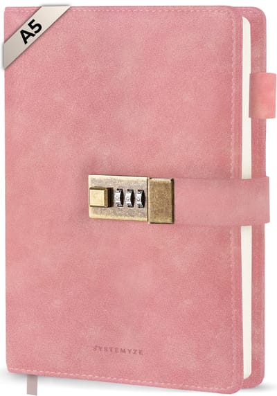 Systemyze Dagboek Volwassenen met Slot en Code – Hervulbaar – Journal – A5 – Roze