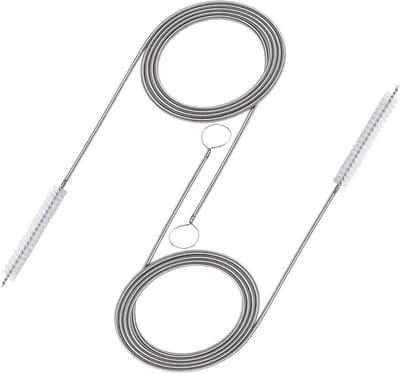 Reinigingsset voor Koelkastafvoer - 2 Stuks, Borstels voor Smalle Afvoeropeningen, Ideaal voor Slangen en Buizen, 150 cm Lang