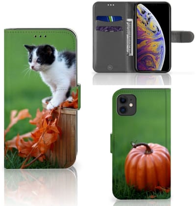 Apple iPhone 11 Telefoonhoesje met Pasjes Kitten