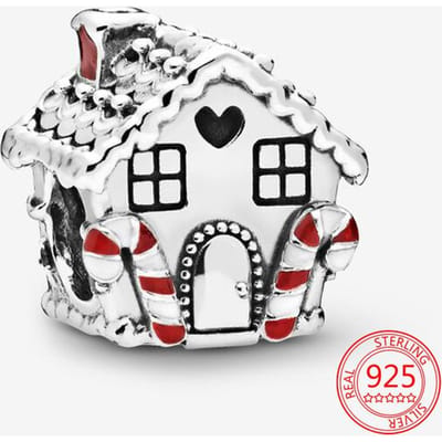 Nouveau Charm Pendentif Maison Familiale Chaleureuse en Argent Sterling S925 Compatible Bracelets et Colliers Fashion Moment DIY Bijoux Cadeaux pour Femmes white