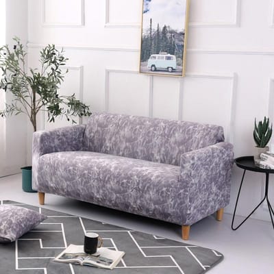 1 stuks elastische bedrukte bankhoes, allesomvattend, antislip, seizoensbestendig, kat-/stofwerend, wasbaar/duurzaam, voor huisbankdecoratie&bescherming 1-Seater gray
