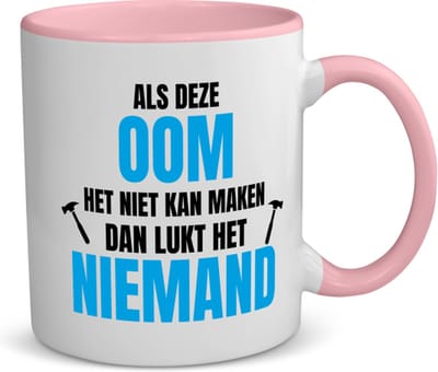 Akyol - als oom het niet kan koffiemok - theemok - roze - Oom - een oom - verjaardagscadeau - cadeau voor oom - cadeau - kado - 350 ML inhoud