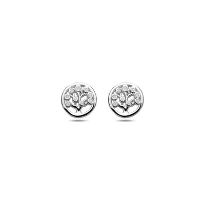 Zilveren gerhodineerde oorknoppen zirkonia 8 mm - 1341562