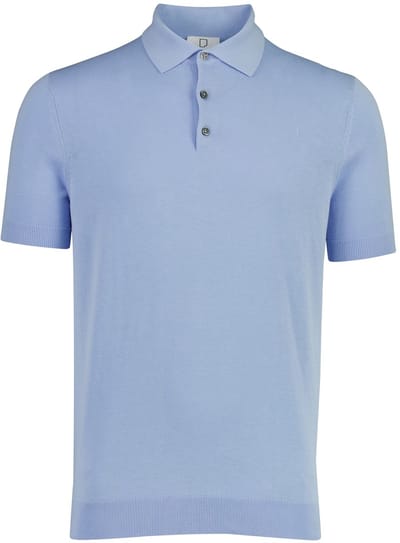 Lichtblauw polo Born with Appetite Gilmar boord gebreid 3 knoop