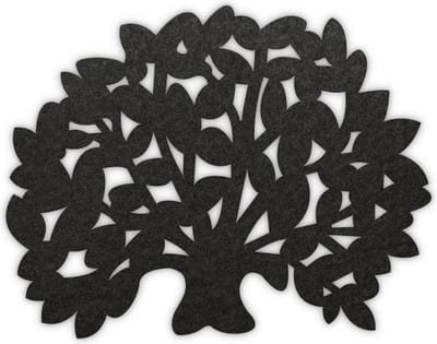 Boom vilt onderzetters -Zwart - 6 stuks - 11 x 10 cm - Tafeldecoratie - Glas onderzetter - Cadeau - Woondecoratie - Woonkamer - Tafelbescherming - Onderzetters Voor Glazen - Keukenbenodigdheden - Woonaccessoires - Tafelaccessoires