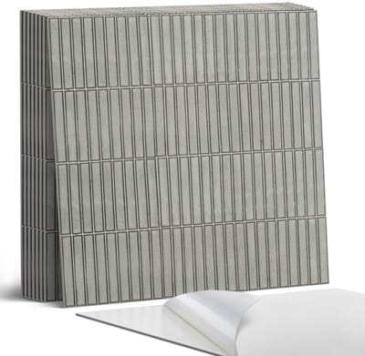 Coloray Plaktegels - Rechthoekige panelen in een raster Portugese Tegels - 30 cm x 30 cm - Grijs Plaktegels - 9 stuks - Vierkant PVC Tegels - Plaktegels Keuken - Zelfklevende Vloertegels - Vinyl Tegels Zelfklevend - Zelfklevende Tegels
