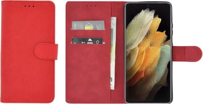 Samsung Galaxy S21 Ultra Hoesje - Book Case Wallet Rood Cover
