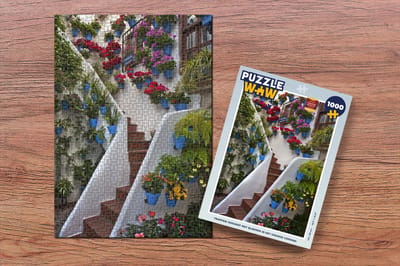 Puzzel Trappen versiert met bloemen in het Spaanse Córdoba - Legpuzzel - Puzzel 1000 stukjes volwassenen