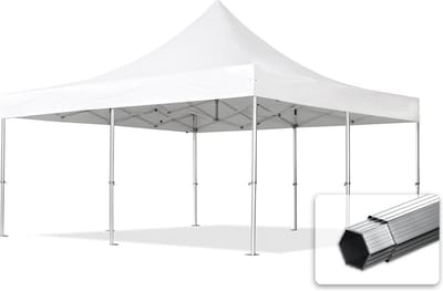 5x5 m Easy Up partytent Vouwpaviljoen PVC brandvertragend, PROFESSIONAL alu 50mm, wit