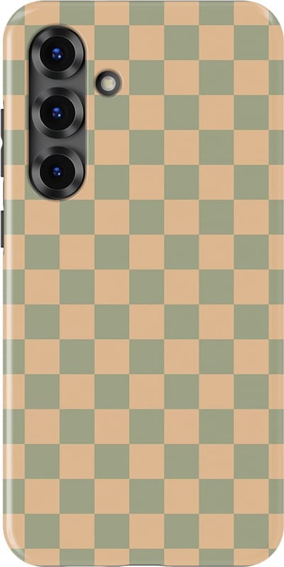 Design Hoesje Samsung Galaxy S25 Plus | Geschikt Voor Mag | Tiny Squares Checkered Print | Backcover Samsung Galaxy S25 Plus Calm Tiles