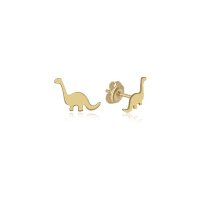 Trendy Dino Oorbellen GoldPlated (925 sterling zilvergehalte) Oorbel Tijdloos Trendy Minimalistisch Goudkleurige Bedel Meisje | Cadeau Voor Vrouw