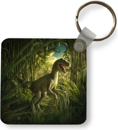 Sleutelhanger - Uitdeelcadeautjes - Dinosaurus - Planten - Groen - Illustratie - Kinderen - Jongens - Plastic