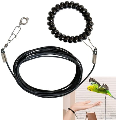 Dailygoods- Papegaaienharnas 3 m - Vogeltuigje - Enkelbandje - Vliegen Touw - Standaard - Geschikt voor kleine vogels