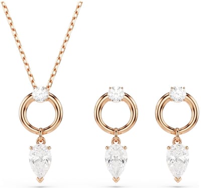 Swarovski Mesmera sieraden set 5733808 | wit, hanger en oorbellen met Swarovski Zirkonia | gecoördineerde warme look, sprankelende elegantie
