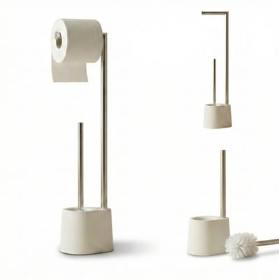 Toiletpapierhouder en WC-borstel STILK, 63 cm