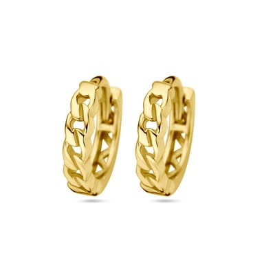 YO&NO - Oorbellen - Goud - Klapoorringen - Schakel - 2.5/10mm - Sieraden - Vrouw - 5895 Goud