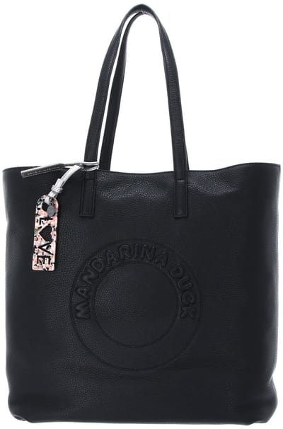 MANDARINA DUCK Leren shopper schoudertas Marshmellow Shopper Nero zwart
