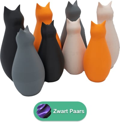 Mimi - Zwart / Paars - 20CM - 3D geprinte vaas - Geschikt voor kunst en droogbloemen
