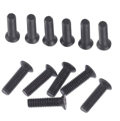 Dailygoods - Schroefdraadschroeven - Set M5/M6 - Metaal - 6 stuks - Linkshandige schroeven - Voor boorkopadapters - 22 mm