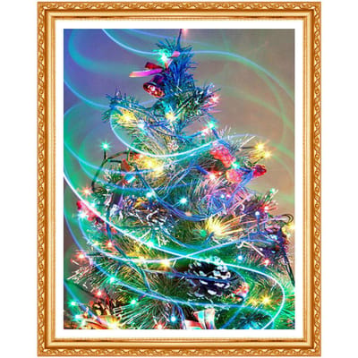 Diamant schilderij kleurrijke boom patroon volledige ronde hars woondecoratie kinderen cadeau handgemaakte kunst 20X30CM blue