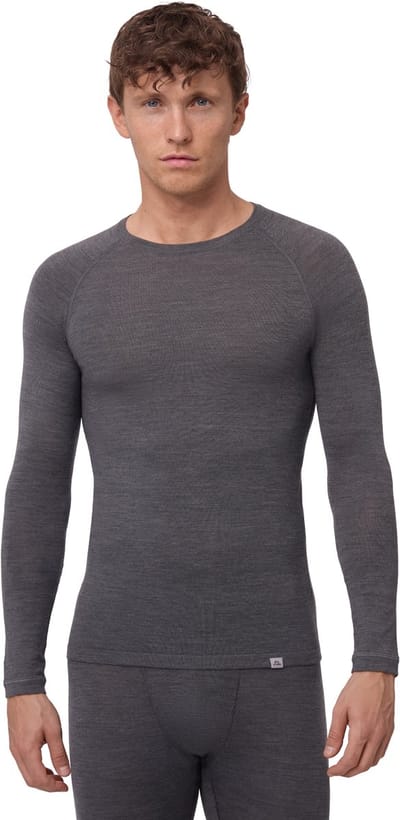 DANISH ENDURANCE Thermoshirt met Lange Mouwen voor Heren - van Merino Wol - Donkergrijs - Maat S